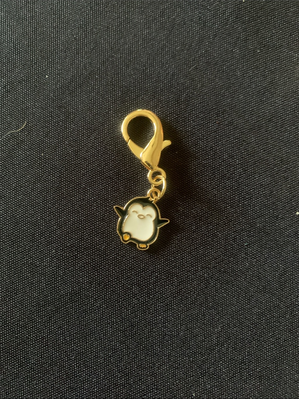 Gold Penguin Pet Charm - White Enamel Accent